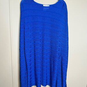 Coldwater Creek Royal Blue Knit Poncho